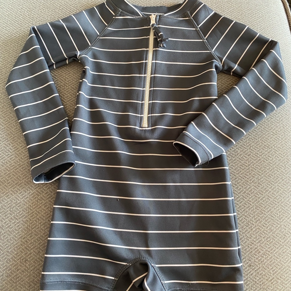 Striped Long Sleeve Swimsuit Rashguard by Jamie Kay